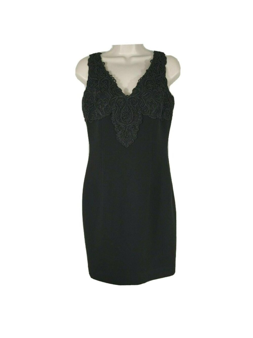 Vintage Andrea Polizzi Rex Lester Dress Cocktail Party Size S 4 Black Goth Vampy